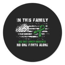 Bile Duct Cancer Awareness Warrior American Flag  Classic Round Sticker