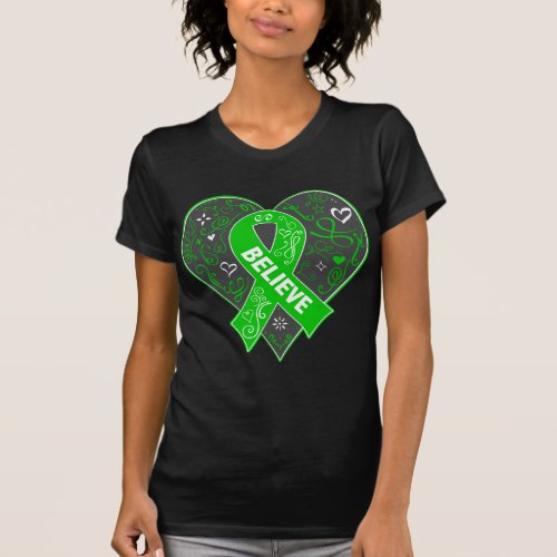 Bile Duct Cancer Believe Ribbon Heart T_Shirt