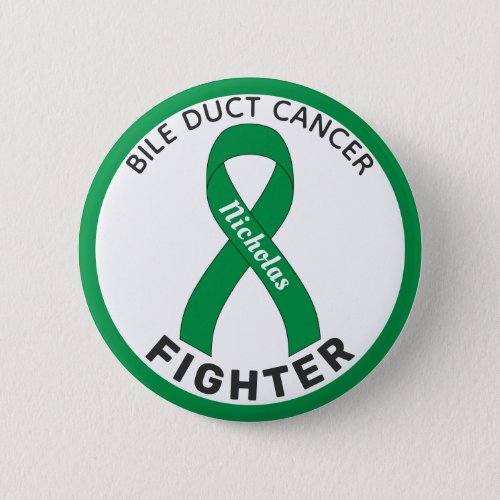 Bile Duct Cancer Fighter Ribbon White Button