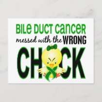 Bile Duct Cancer Messed With Wrong Chick Postcard