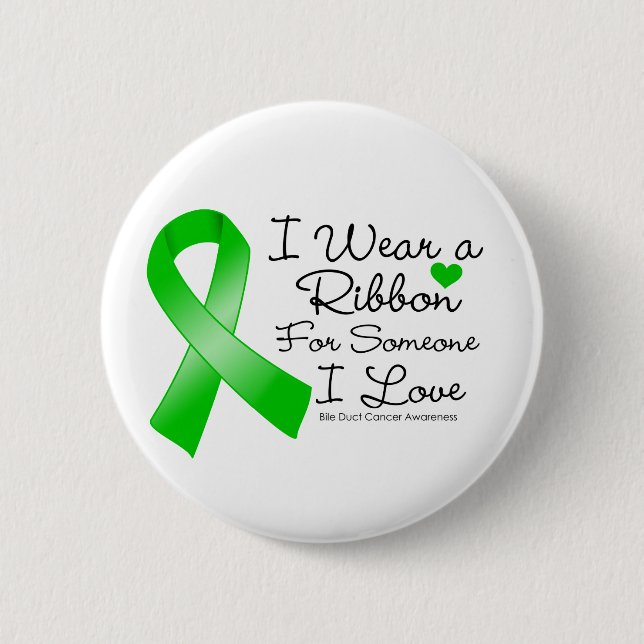 Bile Duct Cancer Ribbon Someone I Love Button (Front)