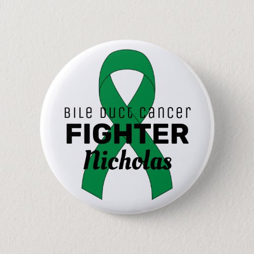 Bile Duct  Cancer Ribbon White Button