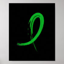 Bile Duct Cancer T-Shirt Green Graffiti Ribbon Poster