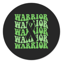 Bile Duct Cancer Warrior Green Ribbon Awareness  Classic Round Sticker