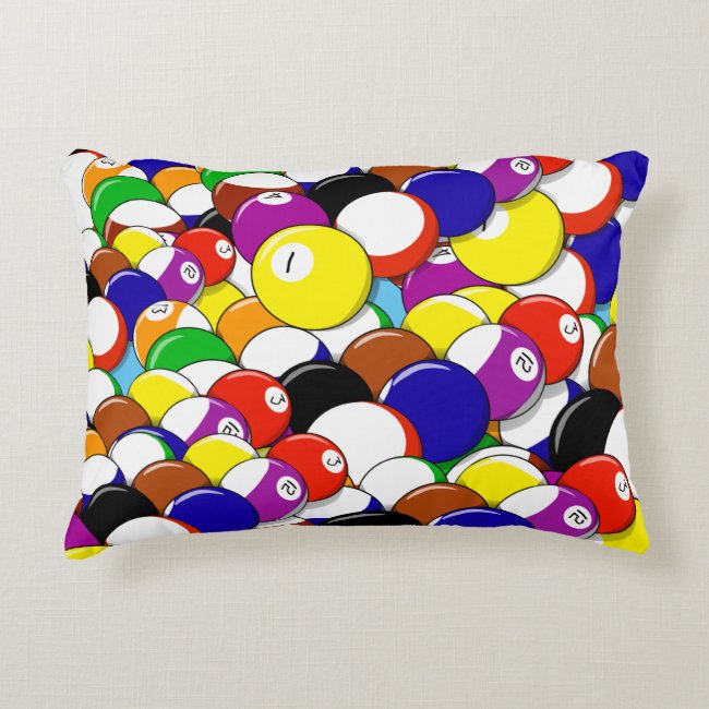 Biliards Abstract Pattern Accent Pillow