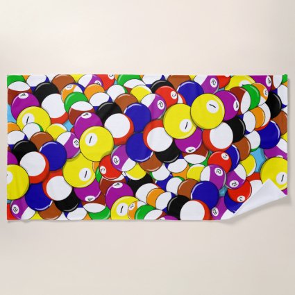 Biliards Abstract Pattern Beach Towel