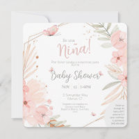 Bilingual (2-Sided) Baby Shower Girl Pink