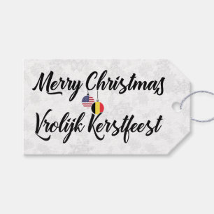 Bilingual Belgian American Holiday Gift Tags