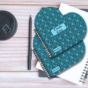 Bilingual Blue leaves Create Crea Spanish Spiral Notebook