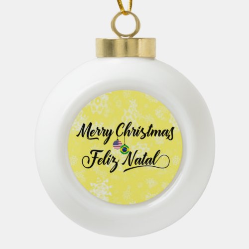 Bilingual Brazilian American Holiday Ornament