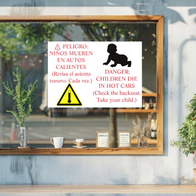 Bilingual Car Safety Sticker Warning  (Creator Uploaded)