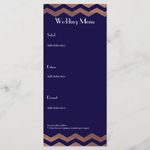 Bilingual Chic Rose Gold Wedding Menu