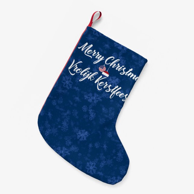 Bilingual Dutch American Xmas Stocking (Front (Hanging))