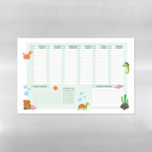 Bilingual English and Spanish Weekly Schedule Magnetic Dry Erase Sheet