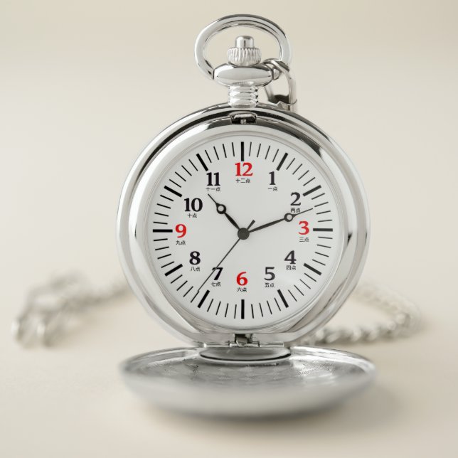 Bilingual English/Chinese Numeral Character Pocket Pocket Watch (Inside)