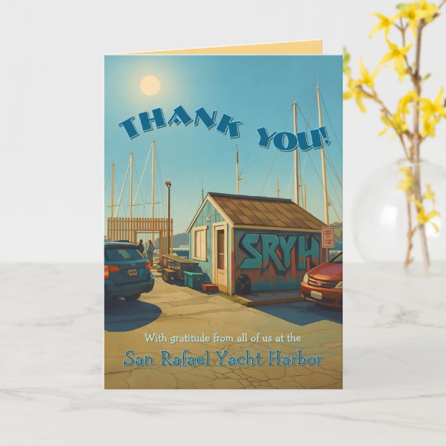 Bilingual English/Spanish Folded Thanks! Greeting  Card (Yellow Flower)