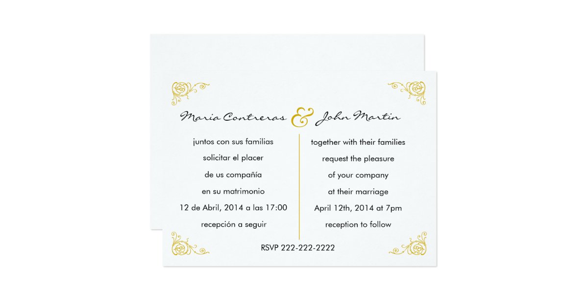 Spanish English Wedding Invitations 3