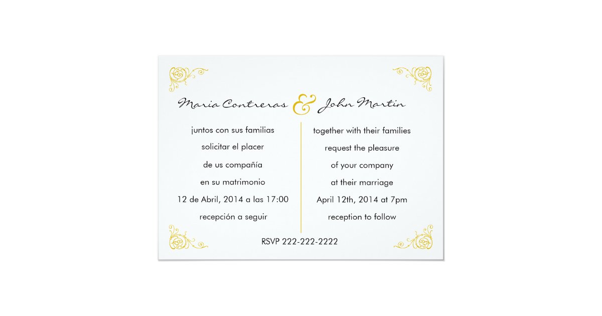 Spanish English Wedding Invitations 2