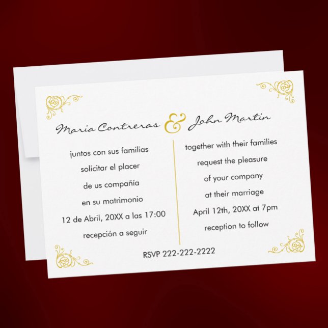 Bilingual English Spanish Wedding Invitation (Creator Uploaded)