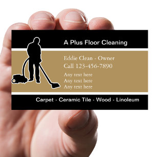 Bilingual Floor Cleaning Business Cards