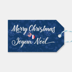 Bilingual French American Holiday Gift Tags