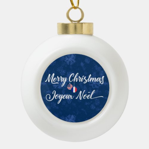 Bilingual French American Holiday Ornament