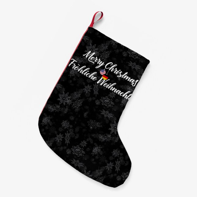 Bilingual German American Xmas Stocking (Front (Hanging))
