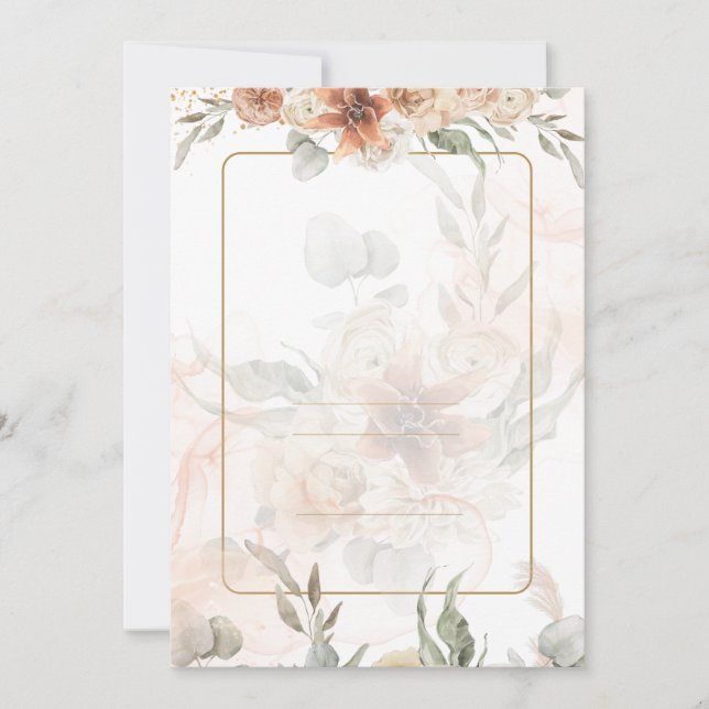 Bilingual Invitación de Boda Boho Template (Front)