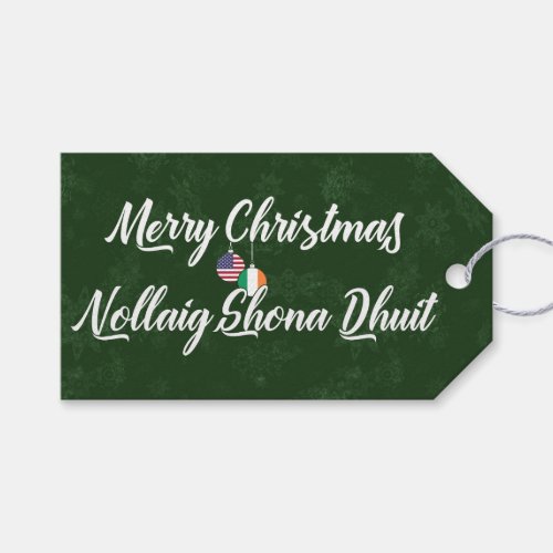 Bilingual Irish American Holiday Gift Tags