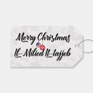 Bilingual Maltese American Holiday Gift Tags