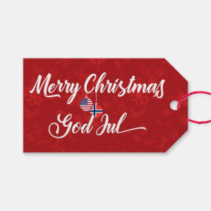 Bilingual Norwegian American Holiday Gift Tags