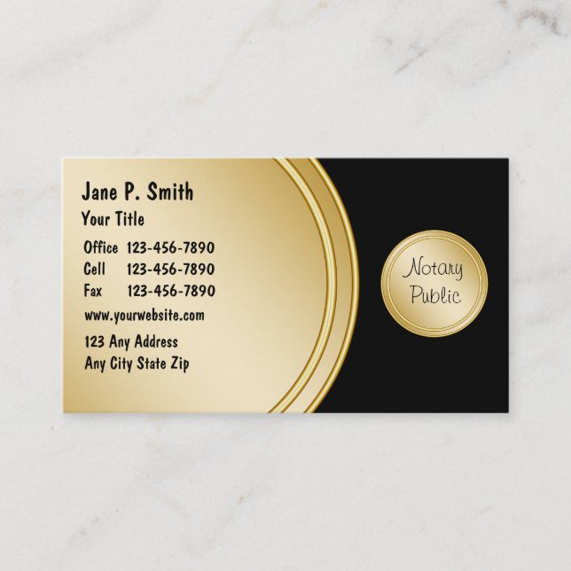 Bilingual Notary Business Cards (Front)
