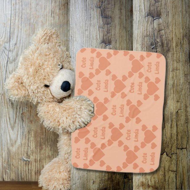 Bilingual Peach Fuzz Cute Linda Spanish Baby Blanket (Cute Baby Blanket, bilingual text "cute" "Linda" English-Spanish. Multilingual Project.)