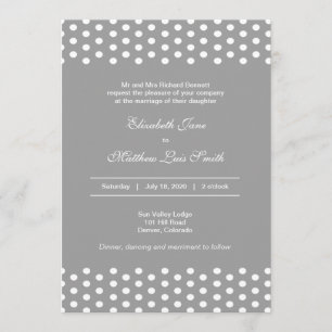 Bilingual Polka Dot Wedding Invitation 2-Sided