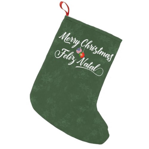 Bilingual Portuguese American Xmas Stocking