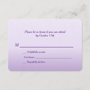 Bilingual Purple Ombre Wedding RSVP