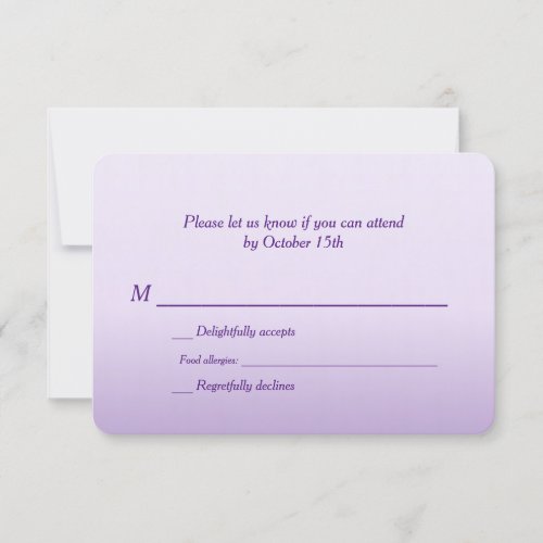 Bilingual Purple Ombre Wedding RSVP