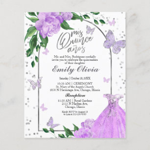 Bilingual Quinceanera Butterflys Budget Invitation