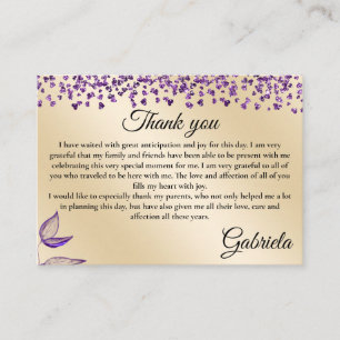 Bilingual Quinceañera Thank You - Gracias Favor  Enclosure Card