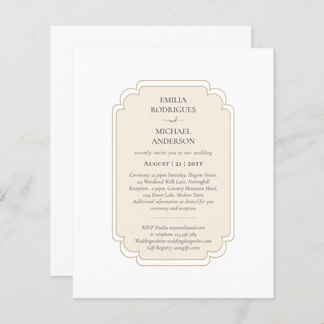 Bilingual Spanish Boda Budget Wedding  (Front/Back)