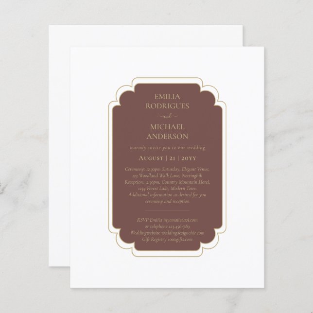 Bilingual Spanish Boda Budget Wedding  (Front/Back)