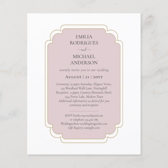Bilingual Spanish Boda Budget Wedding Flyer (Front)