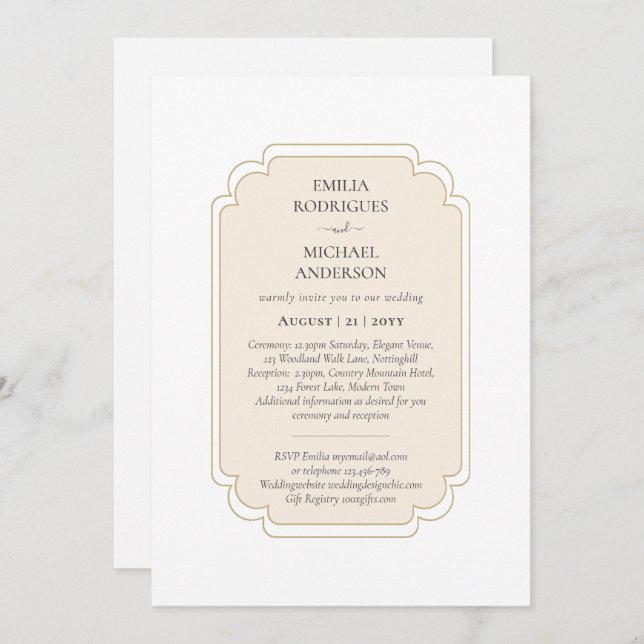 Bilingual Spanish Boda Budget Wedding  Invitation (Front/Back)