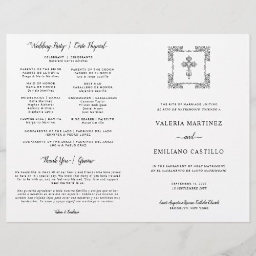 Bilingual Spanish English Catholic Wedding Program