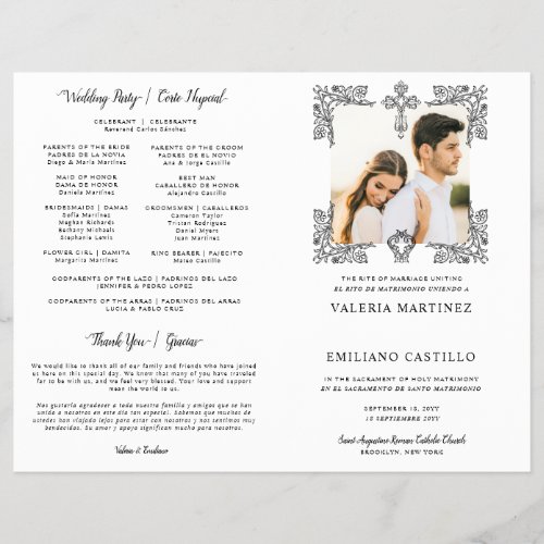 Bilingual Spanish English Catholic Wedding Program
