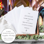 Bilingual Spanish English Catholic Wedding Program<br><div class="desc">This bilingual, Spanish and English, Catholic wedding program booklet contains sample text for a ceremony with a full mass. It features your initials, a beautiful, ornate, Christian cross on the cover and your ceremony information written in a classic serif font accented by a calligraphy script font pretty flourishes. The neutral,...</div>