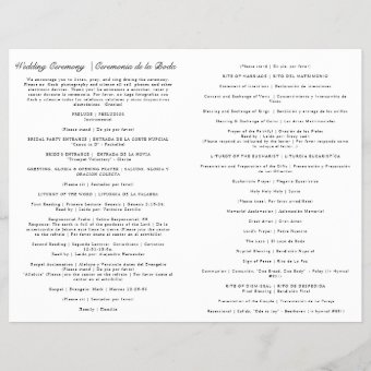 Bilingual Spanish English Catholic Wedding Program | Zazzle