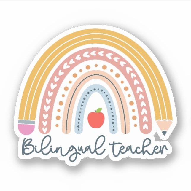 Bilingual Teacher Gift for Bilingual Teacher Sticker (Front)