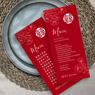 Bilingual Traditional Wedding Menu Chinese English