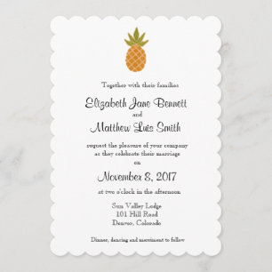 Bilingual Tropical Wedding Invitation 2-sided